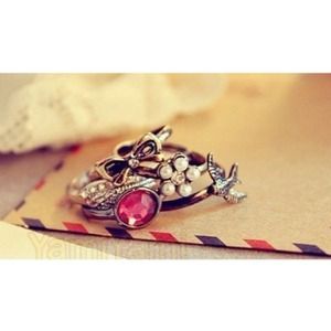 Vintage Retro Rings (set of 5)