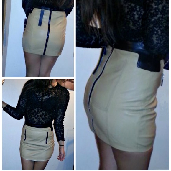 Genuine leather, high waist mini skirt. - Picture 4 of 4