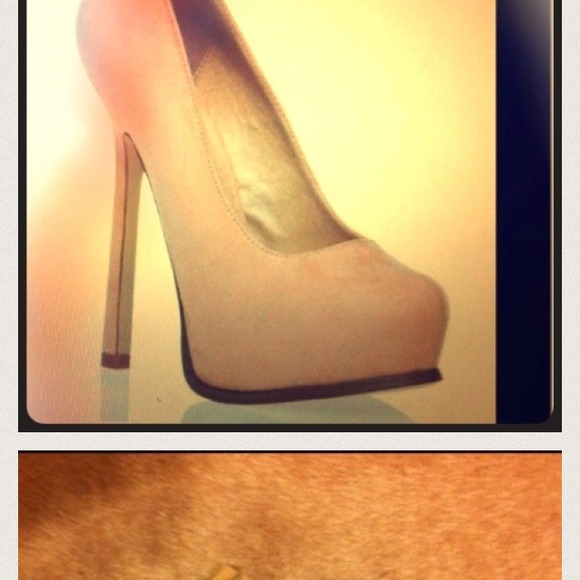 Nude hidden platform heels PRICE SLASH!
