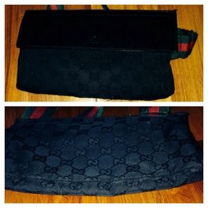 Authentic Black Gucci Pouch