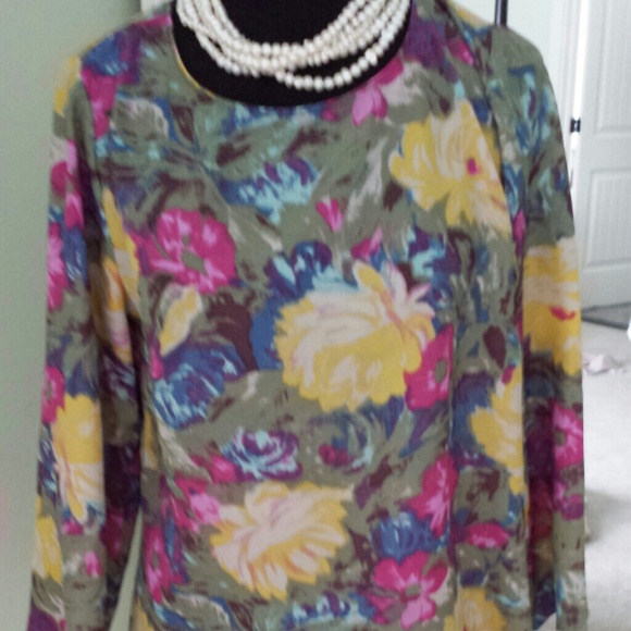 J crew floral blouse