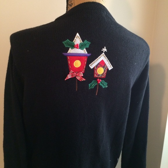 Vintage UGLY Christmas Sweater Cardigan - Med - Picture 4 of 4