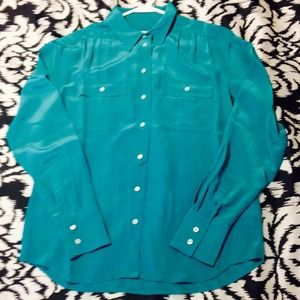 J. Crew teal blouse