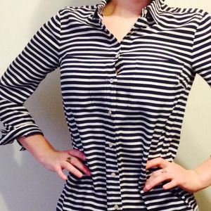 Off-white and cream J. Crew silk blouse