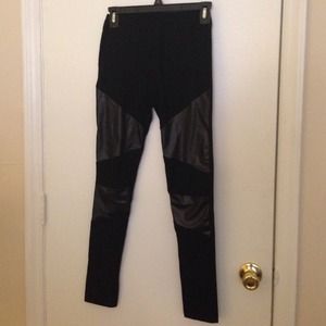 QUALITY leather panel leggings
