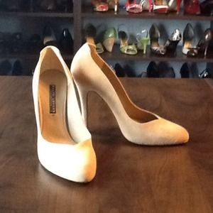 Ralph Lauren tan suede heels