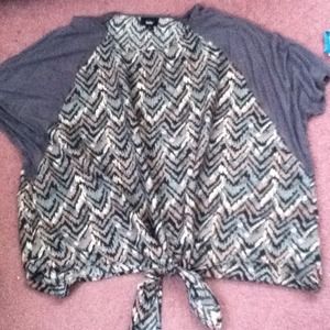 Aztec print. Pink, black, grey, and blue