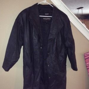 Wilson's long leather jacket