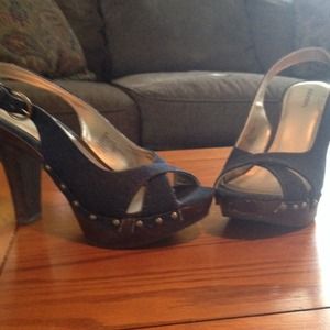 Denim heels