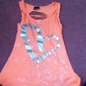 Neon orange tank top