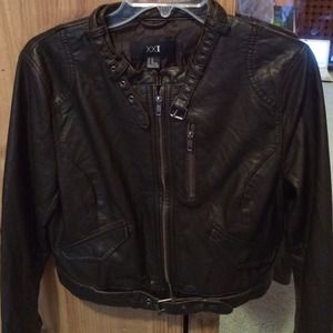 Dark brown leather jacket