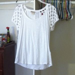 Lucky Brand white netted shirt