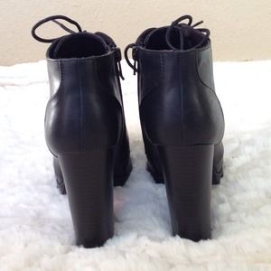 Shoes - New Black Lace Up Chunky Heel Booties Shoes - New Black Lace Up Chunky Heel Booties