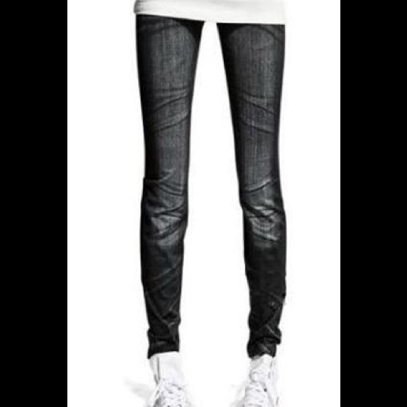 Joggings stretchy jeans leggings distressed fading - Picture 2 of 4