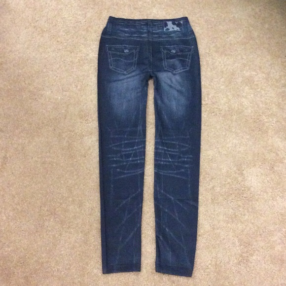 Joggings stretchy jeans leggings distressed fading - Picture 3 of 4