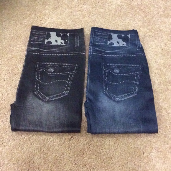 Joggings stretchy jeans leggings distressed fading - Picture 4 of 4