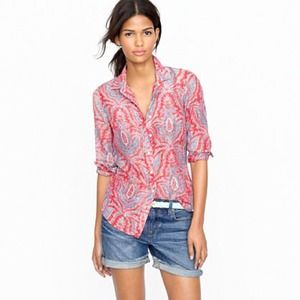 J. Crew Perfect shirt in raj paisley, size 4.