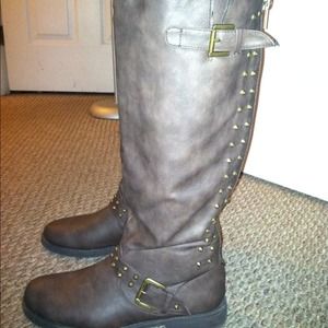 Brown riding boots