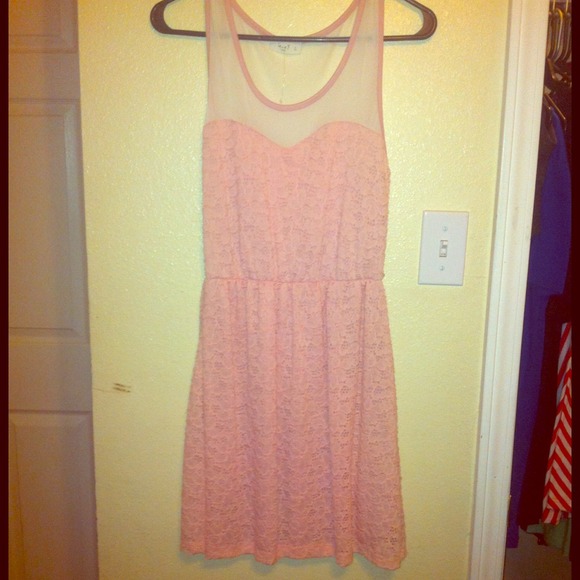 Pink & Cream Skater Mesh Flower Dress💗👗