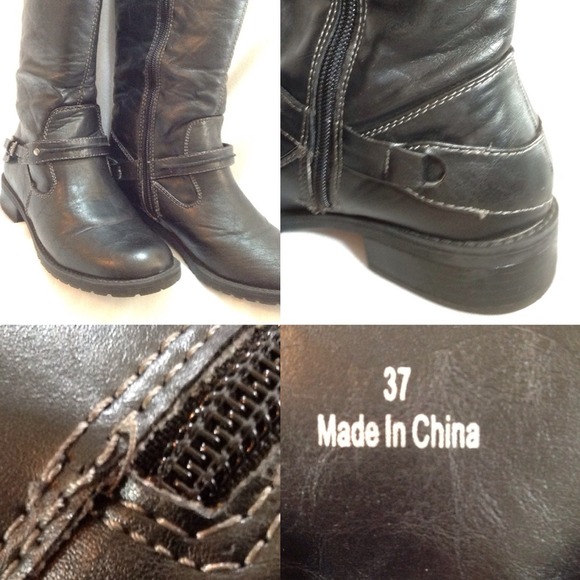 ALDO Boots Tall Knee High Fold Over w/Bckles Black - Picture 3 of 4