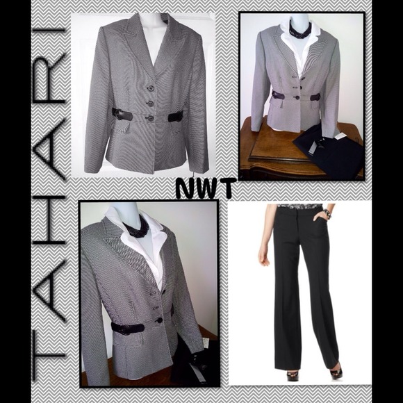 PETITE TAHARI SUIT  black pants and jacket. *NWT*