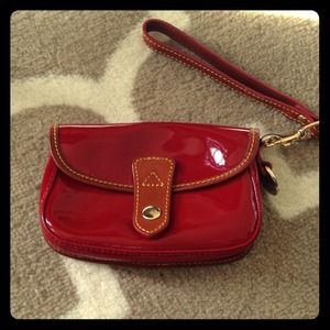 Dooney and Bourke red patent leather wristlet