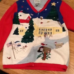 Button front decorated front and back ugly/cute