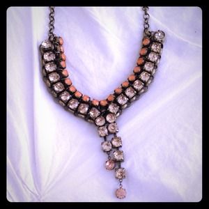 LOFT rhinestones Y necklace