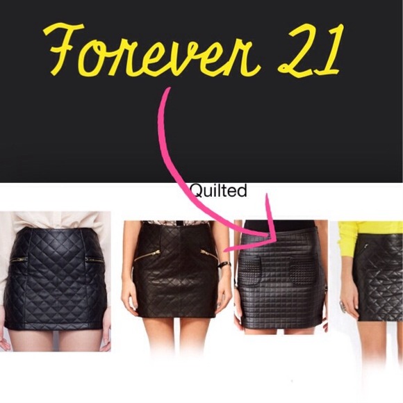 Forever 21 Quilted Pleather Skirt - Picture 2 of 2