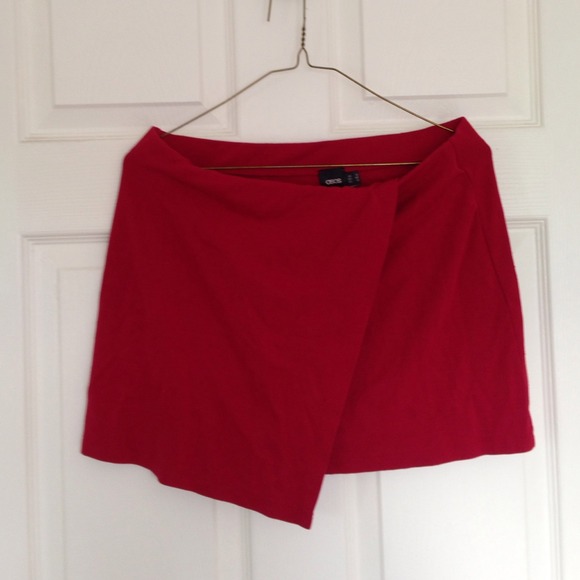Asos Red Wrap Skirt