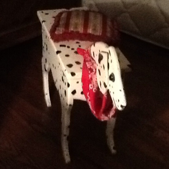 Dalmatian dog snack table. W/ drawer