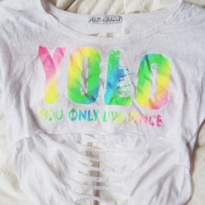 BRAND NEW Cut Style Yolo Crop Top