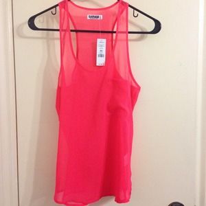 Neon pink tank top
