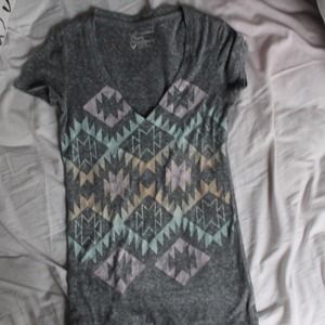 Aztec Print V-Neck