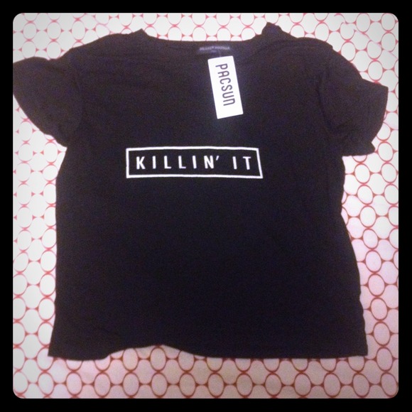 Black brandy melville "killin it" crop top