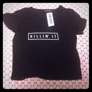 Black brandy melville "killin it" crop top