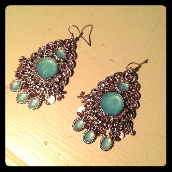 Turquoise Silver Earrings