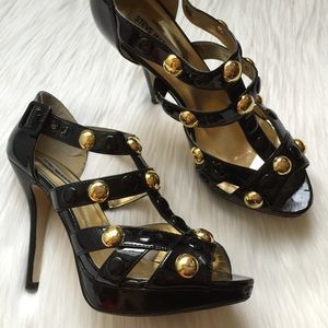 Steve Madden Shoes - Steve Madden Gold Studded Caged Heels! Steve Madden Shoes - Steve Madden Gold Studded Caged Heels!