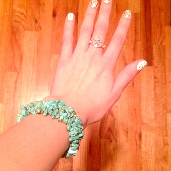 Turquoise rock bracelet