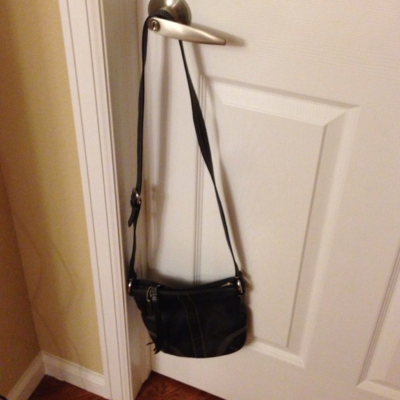 Authentic Coach black leather crossbody