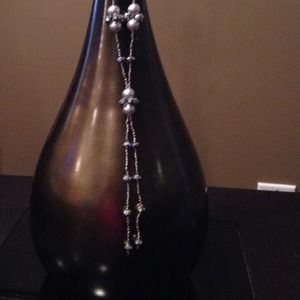 Long silver necklace