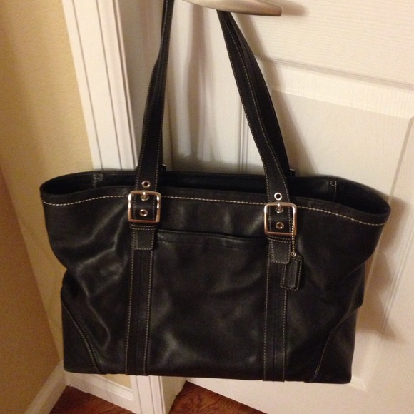 Authentic Coach black leather bag
