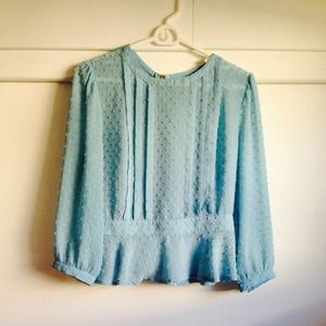 Blue Chiffon Blouse