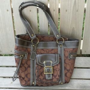 Brown Coach tote bag