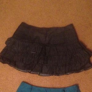 Blue jean ruffle skirt