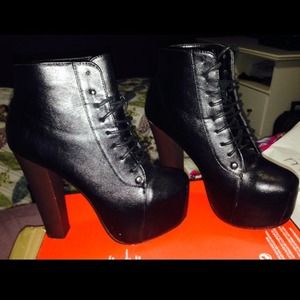 Lace-Up Leatherette Platform