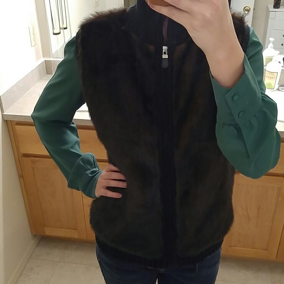 Faux mink fur marisa zip up vest - Picture 3 of 4