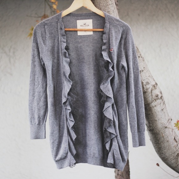 Hollister Sweaters - grey hollister cardigan