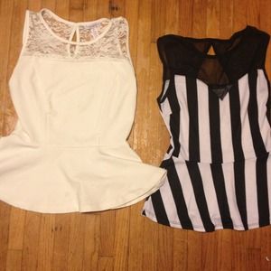2 peplums tops