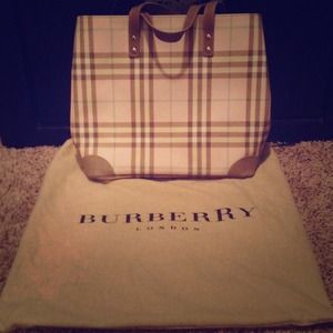 Authentic Pink plaid burberry purse